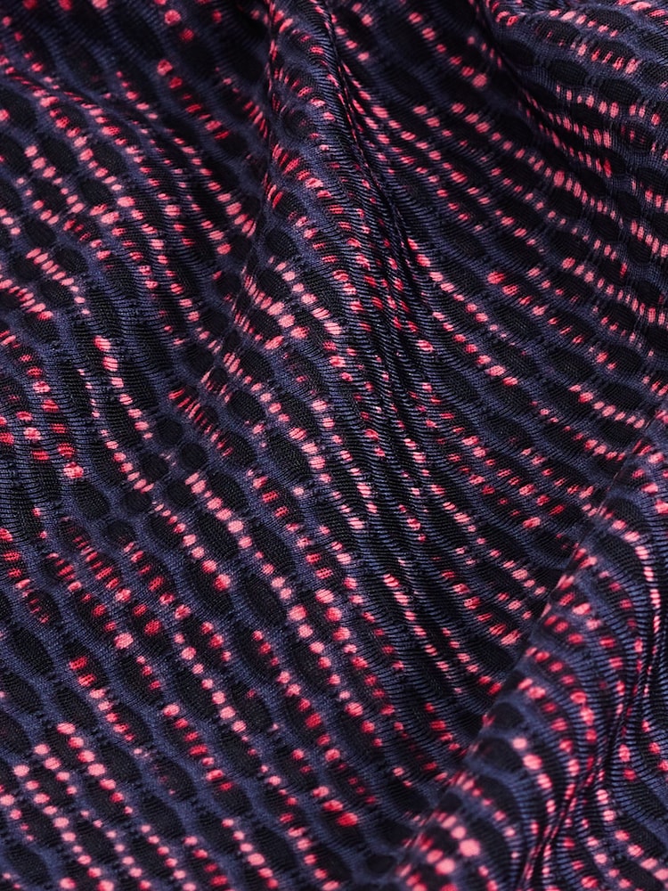 Navy Blue Dotty Print Active Sport Lightweight Mesh Detail Vest - Image 6 of 6