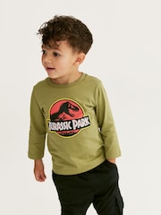 Khaki Green Jurassic Park Long Sleeve T-Shirt (3mths-8yrs) - Image 1 of 6