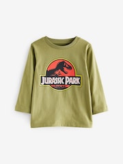 Khaki Green Jurassic Park Long Sleeve T-Shirt (3mths-8yrs) - Image 4 of 6