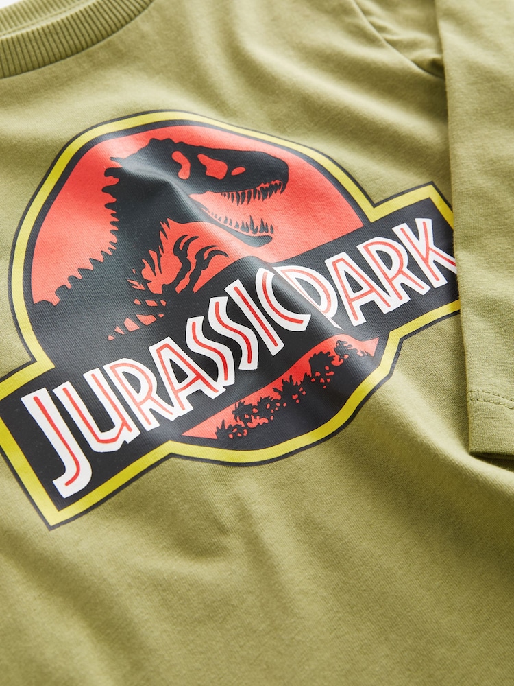 Khaki Green Jurassic Park Long Sleeve T-Shirt (3mths-8yrs) - Image 6 of 6