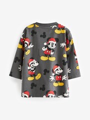 Navy Blue Mickey Mouse Christmas Long Sleeve T-Shirt (3mths-8yrs) - Image 6 of 7