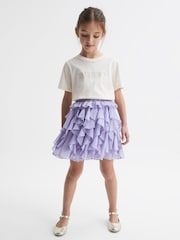 Lila - Falda de tul con volantes Lola de Reiss - Imagen 1 de 6