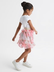 Reiss Pink Print Lola 9-12 yrs Ruffle Printed Skirt - Image 6 of 7
