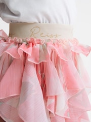 Reiss Pink Print Lola 4-9 yrs Ruffle Printed Skirt - Image 4 of 7