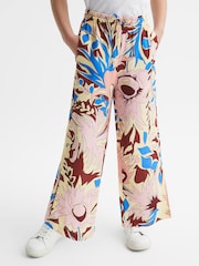 Reiss Lilac Liv 9-12 yrs Floral Printed Straight Leg Trousers - Image 3 of 7