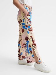 Reiss Lilac Liv 9-12 yrs Floral Printed Straight Leg Trousers - Image 6 of 7
