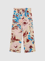 Reiss Lilac Liv 4-9 yrs Floral Printed Straight Leg Trousers - Image 2 of 7