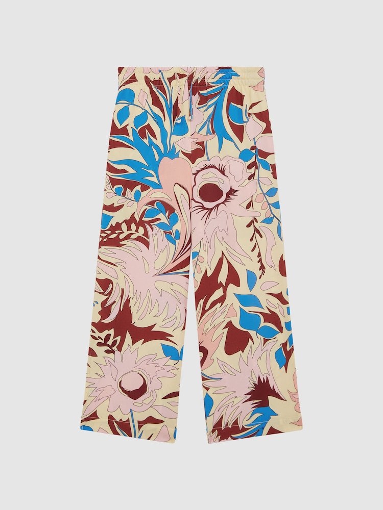 Reiss Lilac Liv 4-9 yrs Floral Printed Straight Leg Trousers - Image 2 of 7