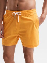 Reiss Tangerine Beach Plain Drawstring Swim Shorts - Image 4 of 6