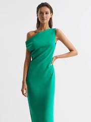 Reiss Green Zaria Off-Shoulder Bodycon Midi Dress - Image 3 of 6