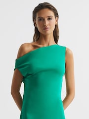 Reiss Green Zaria Off-Shoulder Bodycon Midi Dress - Image 4 of 6