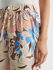 Reiss Multi Liv Floral Printed Wide Leg Trousers - Image 4 of 6
