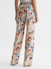Reiss Multi Liv Floral Printed Wide Leg Trousers - Image 5 of 6