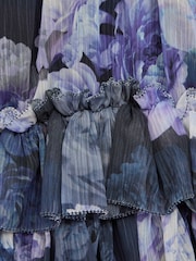 Reiss Blue Print Henrietta 9-12 yrs Printed Tiered Dress - Image 6 of 6