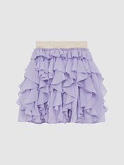 Reiss Lilac Lola 9-12 yrs Ruffle Printed Skirt - Image 2 of 6