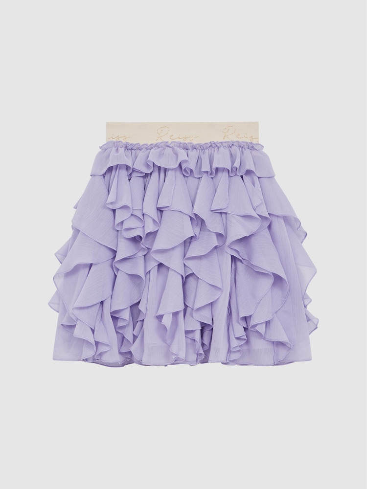 Reiss Lilac Lola 9-12 yrs Ruffle Printed Skirt - Image 2 of 6