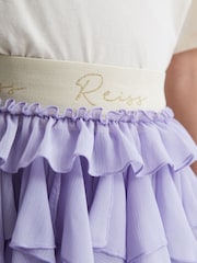Reiss Lilac Lola 9-12 yrs Ruffle Printed Skirt - Image 4 of 6