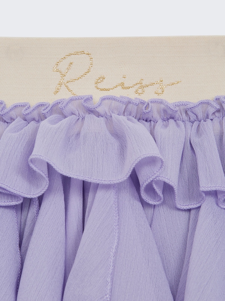 Reiss Lilac Lola 9-12 yrs Ruffle Printed Skirt - Image 6 of 6