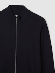 Reiss Navy Hampshire Merino Wool Zip-Through Cardigan - Image 6 of 7