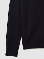 Reiss Navy Hampshire Merino Wool Zip-Through Cardigan - Image 7 of 7