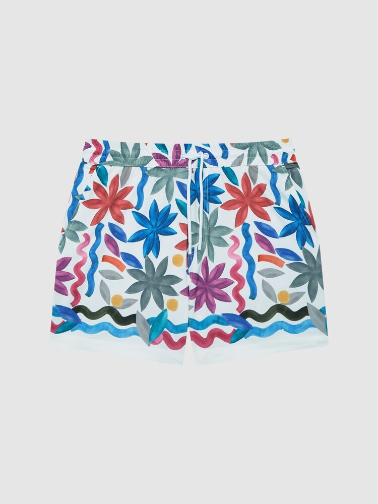 Reiss Multi Arizona Floral Print Drawstring Swim Shorts - Image 2 of 6