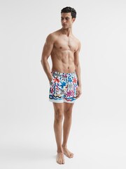 Reiss Multi Arizona Floral Print Drawstring Swim Shorts - Image 3 of 6