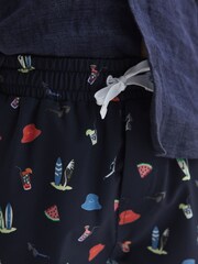 Reiss Black Augustus Junior Beach Print Swim Shorts - Image 4 of 7