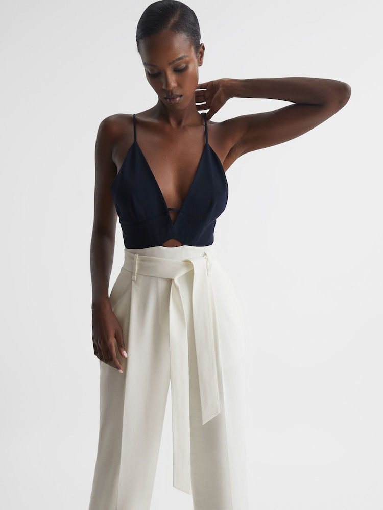 Reiss Navy/White India Colourblock Jumpsuit - Image 6 of 6