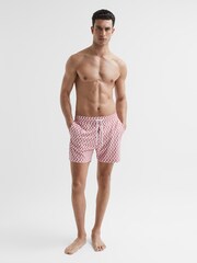 Reiss Rust Florida Printed Drawstring Swim Shorts - Image 3 of 6