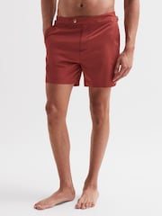 Brun roux - Short de bain Reiss Sun avec pattes d'ajustement sur les côtés - Image 1 of 1
