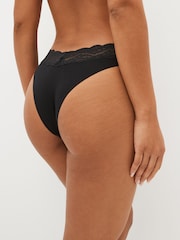 Black Extra High Leg Lace Knickers 4 Pack - Image 3 of 5