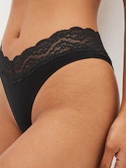 Black Extra High Leg Lace Knickers 4 Pack - Image 4 of 5