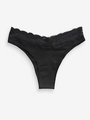 Black Extra High Leg Lace Knickers 4 Pack - Image 5 of 5