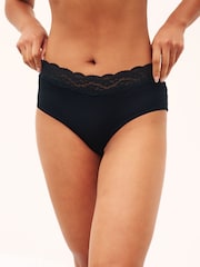 Black Midi Lace Knickers 4 Pack - Image 1 of 5