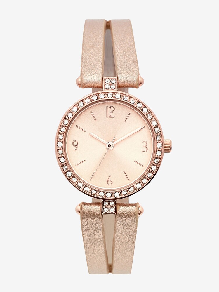 Champagne Gold Tone Split Strap Sparkle Dial Watch - Image 2 of 4