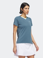 adidas Teal Blue Ultimate365 Tour Heat.rdy V-neck Top - Image 3 of 8