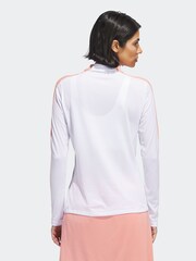 adidas Golf White/Coral Made With Nature Mock Neck Long-Sleeve Top - Image 2 of 7