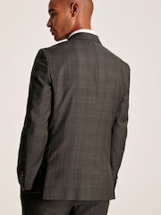 Joules Brown Slim Fit Trimmed Check Suit Jacket - Image 2 of 9