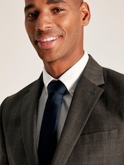 Joules Brown Slim Fit Trimmed Check Suit Jacket - Image 4 of 9