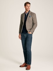Joules Taupe Brown Wool Herringbone Blazer - Image 2 of 8