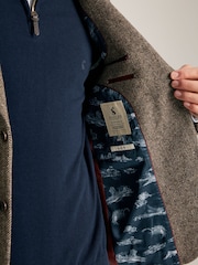 Joules Taupe Brown Wool Herringbone Blazer - Image 5 of 8