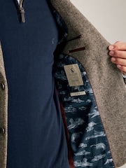 Joules Taupe Brown Wool Herringbone Blazer - Image 6 of 8