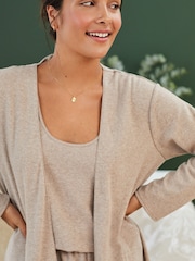 Laura Ashley Oatmeal Longline Lounge Cardigan - Image 5 of 7