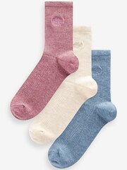 Laura Ashley Blue and Pink Laura Ashley Socks 3 Pack - Image 1 of 2