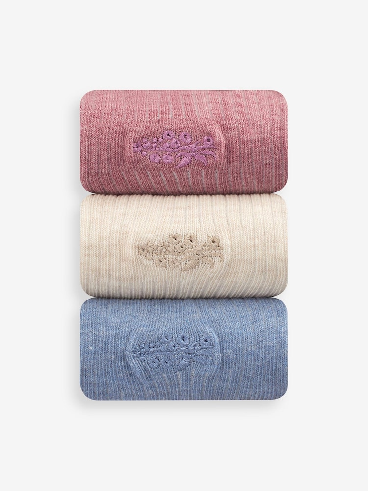 Laura Ashley Blue and Pink Laura Ashley Socks 3 Pack - Image 2 of 2