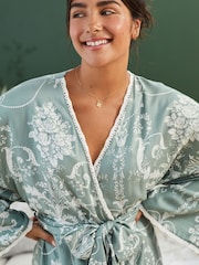 Laura Ashley Green Josette Dressing Gown - Image 3 of 6