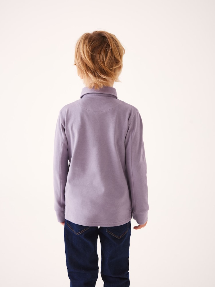 Lila - Baker by Ted Baker Langärmeliges Polo-Shirt aus 100 % Baumwolle - Bild 2 von 9