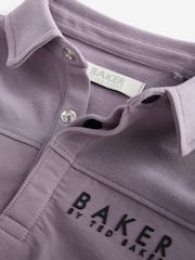Lila - Baker by Ted Baker Langärmeliges Polo-Shirt aus 100 % Baumwolle - Bild 9 von 9