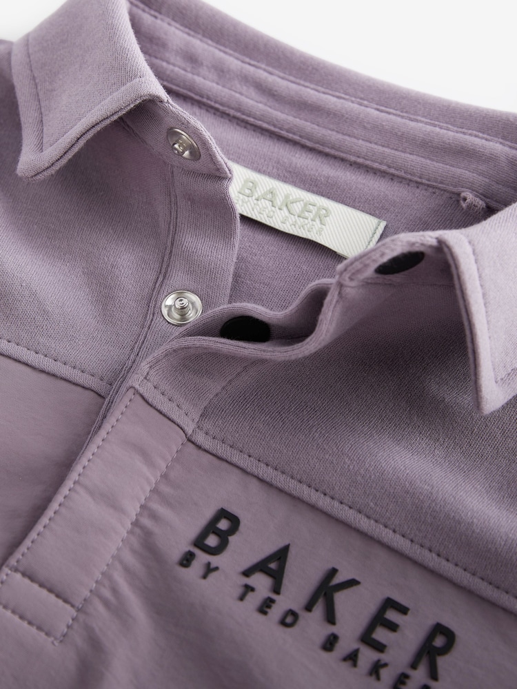 Lila - Baker by Ted Baker Langärmeliges Polo-Shirt aus 100 % Baumwolle - Bild 9 von 9 Lila - Baker by Ted Baker Langärmeliges Polo-Shirt aus 100 % Baumwolle - Bild 9 von 9