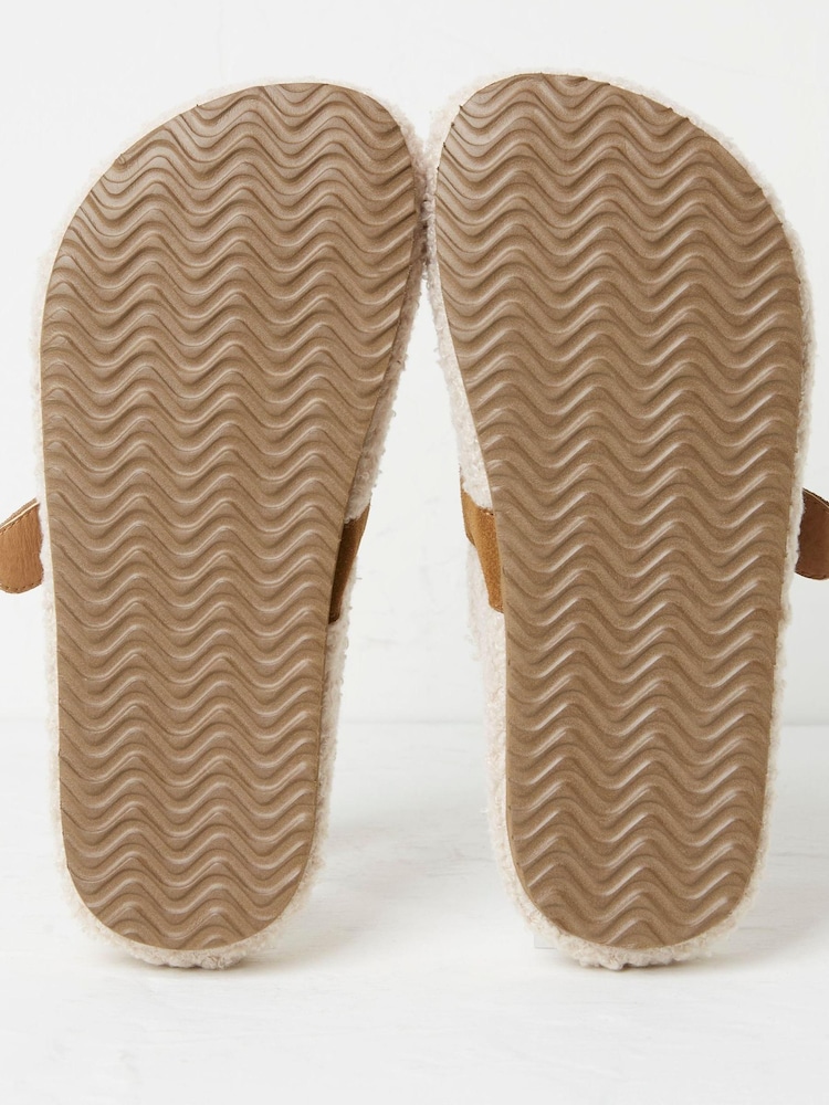 FatFace White Blair Borg House Shoes - Image 3 of 3